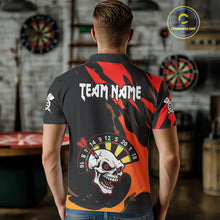 Load image into Gallery viewer, Funny Skull Dart Shirts With Pocket Option For Men Custom Dart Team Jersey TDM4098