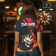Load image into Gallery viewer, Funny Skull Dart Shirts With Pocket Option For Women Custom Dart Team Jersey TDM4098