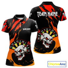 Load image into Gallery viewer, Funny Skull Dart Shirts With Pocket Option For Women Custom Dart Team Jersey TDM4098
