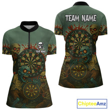 Load image into Gallery viewer, Funny Zombie Darts Shirt For Women Custom Darts Jerseys Team Polo &amp; Quarter Zip, Darts Gifts TDM4282