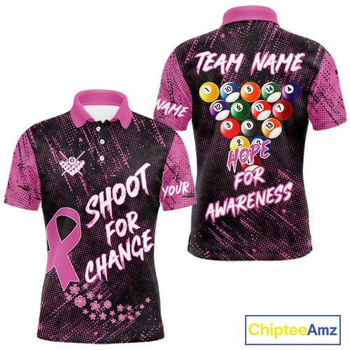 Shoot For Change Breast Cancer Awareness Billiard Shirt For Men Custom Pink Ribbon Billiard Jersey TDM4468