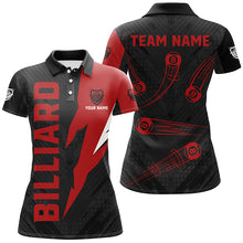 Load image into Gallery viewer, Personalized Billiard Tournament Jerseys For Women, Best 8 Ball Pool Billiard Shirts For Team |Red TDM2401