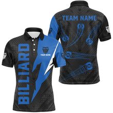 Load image into Gallery viewer, Personalized Billiard Tournament Jerseys For Men, Best 8 Ball Pool Billiard Shirts For Team |Blue TDM2402