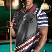 Load image into Gallery viewer, Personalized American Flag 8 Ball Billiard Shirt For Men Custom Patriotic Pool Team Jersey TDM5607