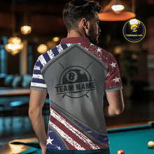 Load image into Gallery viewer, Personalized American Flag 8 Ball Billiard Shirt For Men Custom Patriotic Pool Team Jersey TDM5607