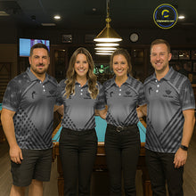 Load image into Gallery viewer, Personalized Grey US Flag 8 Ball Billiard Shirt For Men Custom Billiard Team Shirt, Pool Jerseys TDM5608