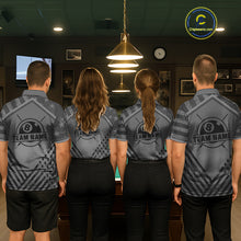 Load image into Gallery viewer, Personalized Grey US Flag 8 Ball Billiard Shirt For Men Custom Billiard Team Shirt, Pool Jerseys TDM5608