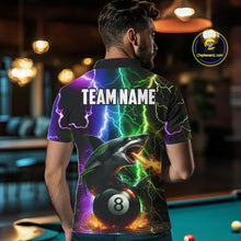 Load image into Gallery viewer, Colorful Lightning Shark 8 Ball Billiard Shirt For Men Custom Pool Team Shirt, Billiard Jersey TDM5612