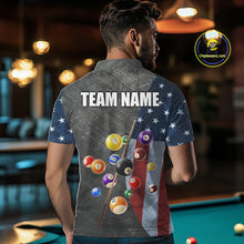 Load image into Gallery viewer, Grunge American Flag Patriotic Billiard Shirts For Men Custom 3D Billiard Balls Pool Team Jerseys TDM5616