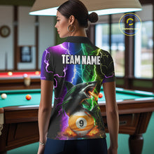 Load image into Gallery viewer, Colorful Lightning Shark 8 &amp; 9 Ball Billiard Shirt For Women Custom Pool Team Jersey Polo &amp; 1/4 Zip TDM5985