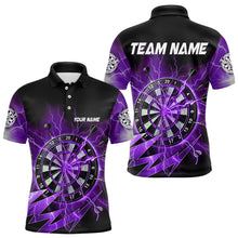 Load image into Gallery viewer, Personalized Purple Dartboard Thunder Storm Lighting Dart Shirts For Men Custom Team Dart Jerseys TDM3811