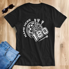 Load image into Gallery viewer, Funny Darts T-Shirts 180 Dartboard, Custom Cool Darts Shirts, Best Gifts For Darts Player TDM3945