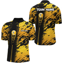 Load image into Gallery viewer, Personalized Billiard Tournament Jerseys Shirt For Men, Best 9 Ball Billiard Shirt For Team |Yellow TDM1945