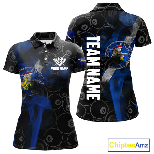 Personalized Las Vegas Flag Smoke Billiard Shirt For Women Custom 8 Ball Pool Team Jerseys TDM4287