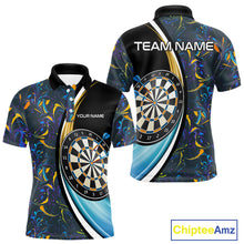 Load image into Gallery viewer, Funny Floral Marbling Pattern Custom Darts Shirt For Men, Team Polo &amp; Quarter Zip Darts Jersey TDM4916