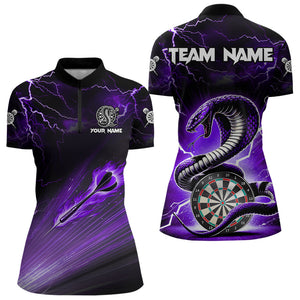 Purple Thunder Lightning Custom Cobra Snake Women Dart Shirts Best Dart Jerseys Dart Team Shirts TDM3115