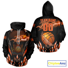 Load image into Gallery viewer, Orange Icy Lightning Basketball Shirt Custom Name And Number Basketball Jerseys For Team TDM5630
