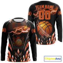 Load image into Gallery viewer, Orange Icy Lightning Basketball Shirt Custom Name And Number Basketball Jerseys For Team TDM5630
