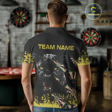 Load image into Gallery viewer, Grunge Black Yellow Panther Dart Shirt For Men Custom Dart Jersey Team Polo &amp; Quarter Zip TDM4484