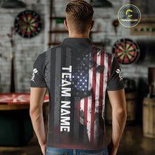 Load image into Gallery viewer, Personalized American Flag Patriotic Darts Shirt For Men Custom Darts Jersey Team Polo &amp; 1/4 Zip TDM4922