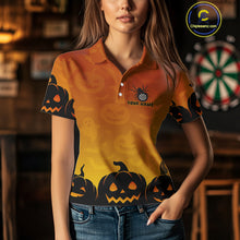 Load image into Gallery viewer, Personalized Orange Funny Spider Darts Shirt For Women Custom Halloween Darts Team Jersey, Dart Gift TDM4923
