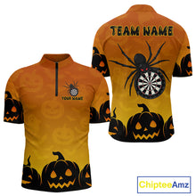 Load image into Gallery viewer, Personalized Orange Funny Spider Darts Shirt For Men Custom Halloween Darts Team Jersey, Dart Gift TDM4923