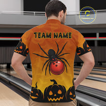 Load image into Gallery viewer, Personalized Orange Funny Spider Bowling Halloween Shirt For Men Custom Bowling Team Jersey  TDM4925