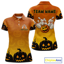 Load image into Gallery viewer, Personalized Orange Funny Bowling Halloween Shirt For Women Custom Bowling Team Jersey Outfit TDM4926