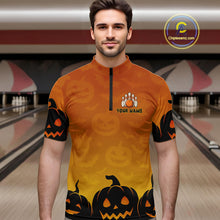Load image into Gallery viewer, Personalized Orange Funny Bowling Halloween Shirt For Men Custom Bowling Team Jersey Outfit TDM4926