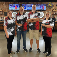 Load image into Gallery viewer, Red Grunge Paint Splash Dart Shirts For Women Custom Darts Jersey Team Polo &amp; Quarter Zip TDM5352