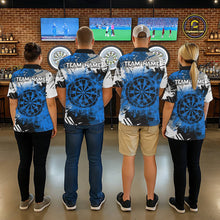 Load image into Gallery viewer, Blue Grunge Paint Splash Dart Shirts For Women Custom Darts Jersey Team Polo &amp; Quarter Zip TDM5354