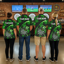 Load image into Gallery viewer, Green Glowing Shamrock Luckiest Darts Shirt For Women Custom St Patrick Day Darts Team Jersey TDM5356
