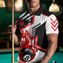 Load image into Gallery viewer, Red 8 Ball Pool Fire Flame Smoke Custom Billiard Shirts For Men, Billiard Jerseys Team Uniform TDM5849