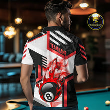 Load image into Gallery viewer, Red 8 Ball Pool Fire Flame Smoke Custom Billiard Shirts For Men, Billiard Jerseys Team Uniform TDM5849