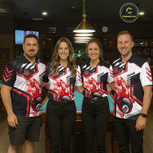 Load image into Gallery viewer, Red 8 Ball Pool Fire Flame Smoke Custom Billiard Shirts For Men, Billiard Jerseys Team Uniform TDM5849