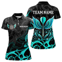 Load image into Gallery viewer, Turquoise Arrow Wings Custom Dart Shirt For Women, Dart Jerseys Pocket Option TDM3668