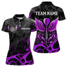 Load image into Gallery viewer, Purple Arrow Wings Custom Darts Shirt For Women, Darts Jerseys Pocket Option TDM3669