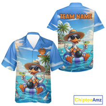 Load image into Gallery viewer, Funny Duck Bowling Hawaiian Shirt For Men And Women Custom Tropical Beach Bowling Shirt Team TDM6459