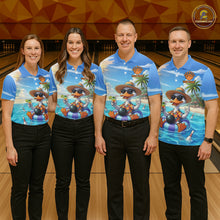 Load image into Gallery viewer, Funny Duck Bowling Jersey For Women Custom Tropical Beach Bowling Shirt Team Polo &amp; Quarter Zip TDM6459