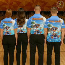 Load image into Gallery viewer, Funny Duck Bowling Jersey For Women Custom Tropical Beach Bowling Shirt Team Polo &amp; Quarter Zip TDM6459