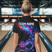 Load image into Gallery viewer, Personalized Galaxy Butterfly Bowling Shirt For Women Custom Bowling Jersey Team Polo &amp; 1/4 Zip TDM6463