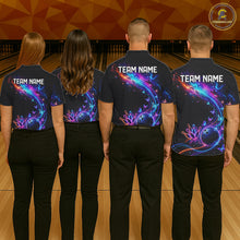 Load image into Gallery viewer, Personalized Galaxy Butterfly Bowling Shirt For Men Custom Bowling Jersey Team Polo &amp; 1/4 Zip TDM6463