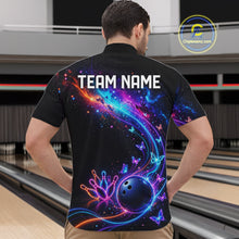 Load image into Gallery viewer, Personalized Galaxy Butterfly Bowling Shirt For Men Custom Bowling Jersey Team Polo &amp; 1/4 Zip TDM6463