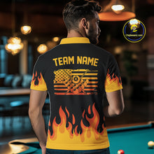 Load image into Gallery viewer, Personalized Orange Flaming Billiard Jersey For Men Custom 8 Ball Pool Billiard Team Shirts TDM4296