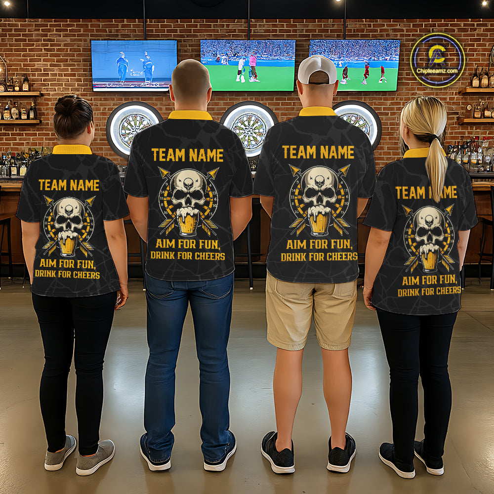 Funny Darts And Beer Aim For Fun Drink For Cheer Custom Women Darts Shirts, Drinking Darts Jerseys TDM2657