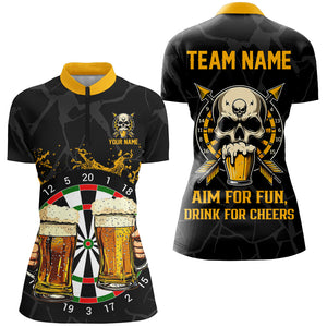 Funny Darts And Beer Aim For Fun Drink For Cheer Custom Women Darts Shirts, Drinking Darts Jerseys TDM2657