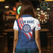 Load image into Gallery viewer, Personalized American Flag Womens Dart Shirts Custom Patriotic Red, White And Blue Darts Team Jersey TDM5150