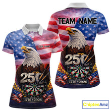 Load image into Gallery viewer, 250 Years Of Freedom Eagle Darts Shirt For Women Custom Patriotic American Flag Darts Team Jersey TDM6017