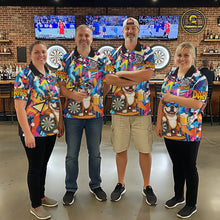 Load image into Gallery viewer, Funny Bulldog Colorful Graffiti Darts Shirt For Men Custom Darts Team Jersey Polo &amp; 1/4 Zip TDM6464