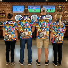 Load image into Gallery viewer, Funny Bulldog Colorful Graffiti Darts Shirt For Men Custom Darts Team Jersey Polo &amp; 1/4 Zip TDM6464
